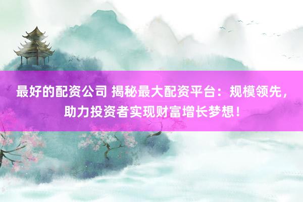 最好的配资公司 揭秘最大配资平台：规模领先，助力投资者实现财富增长梦想！