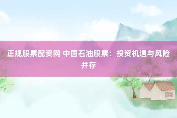 正规股票配资网 中国石油股票：投资机遇与风险并存