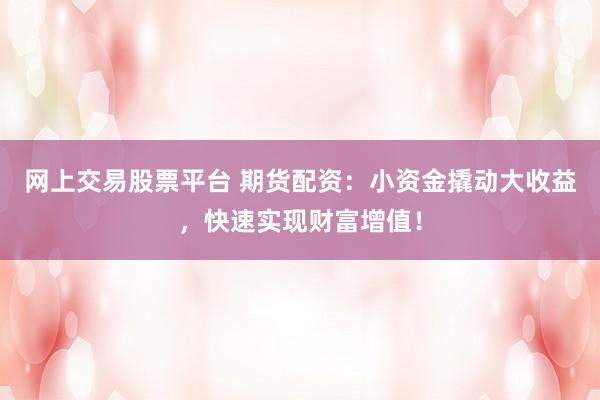 网上交易股票平台 期货配资：小资金撬动大收益，快速实现财富增值！