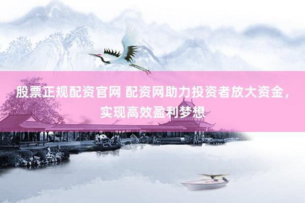 股票正规配资官网 配资网助力投资者放大资金，实现高效盈利梦想