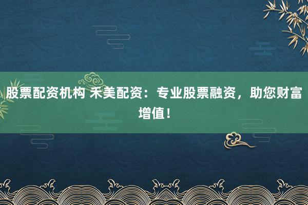 股票配资机构 禾美配资：专业股票融资，助您财富增值！
