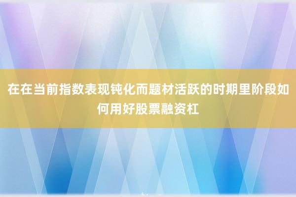 在在当前指数表现钝化而题材活跃的时期里阶段如何用好股票融资杠